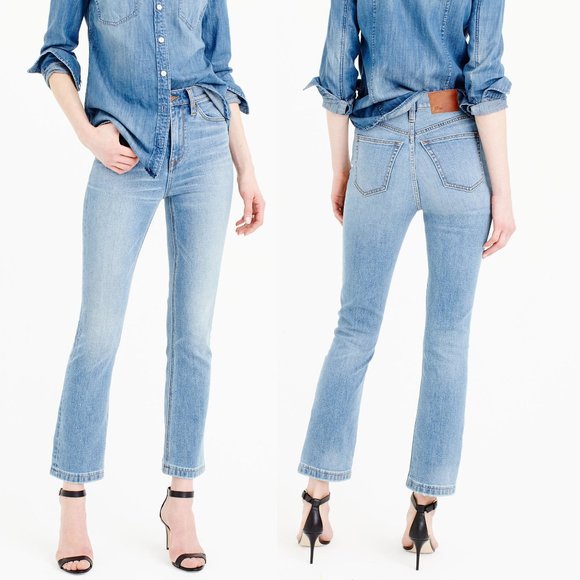 J. Crew Billie demi boot kick crop jeans in Surrey wash